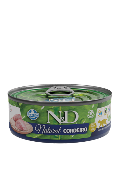 ND FELINE UMIDO NATURAL CORDEIRO 70G